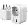PAIDASHU Adaptador Enchufe Ingles UK Inglaterra Adaptador de Viaje con USB A & C (2.4A), Español 2 Patas Europa hacia 3 Patas