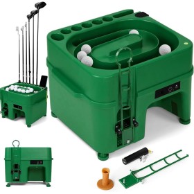 Dispensador automático de Pelotas de Golf por inducción eléctrica, dispensador de Pelotas de Golf con Soporte para Palos de 6