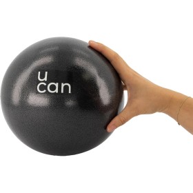 U can - Pelota para Pilates, Barra, Yoga y Fitness | Chica (20-25 cm) | Color Negro | para Ejercicios de bajo Impacto | Entrena