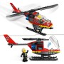 LEGO City Helicóptero de Rescate de Bomberos de Juguete, Set de Construcción con Minifigura de Piloto, Regalo para Niños y Niñas