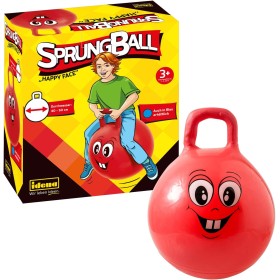 Idena 40093 – Salto Ball Happy Face, 45 – 50 cm, Color Rojo