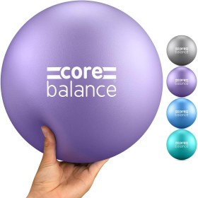 Core Balance Pelota de Pilates Pequeña. Softball 23cm Diámetro. Antideslizante, Anti Reventones, PVC Seguro. para Yoga,