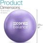 Core Balance Pelota de Pilates Pequeña. Softball 23cm Diámetro. Antideslizante, Anti Reventones, PVC Seguro. para Yoga,