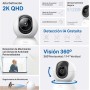 Tapo C220 - IA Cámara Vigilancia 360°, 2K 4MP QHD, Inteligente de IA, Visión Nocturna, Audio Bidireccional, Detección