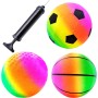 3 Piezas Balón de Fútbol Blandas para Niños, Pelota de Playa Inflable de PVC, Pelota de Arcoíris, Pelota Hinchable, Bola de