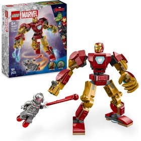 LEGO Marvel Armadura Robótica de Iron Man vs. Ultrón Juguete de Superhéroes con Minifiguras, Figura Articulada de Robot, Juego