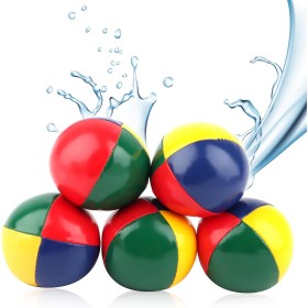 PBUSPU Juego de 5 Pelotas de Malabares, Ø 55 mm Pelotas para Principiantes, 60g, Pelota de Malabares con Relleno Piel Sintética
