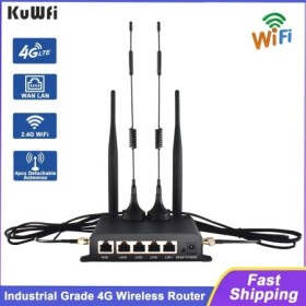 KuWFi-enrutador WiFi inalámbrico 4G LTE de 300Mbps, 4 antenas piezas d