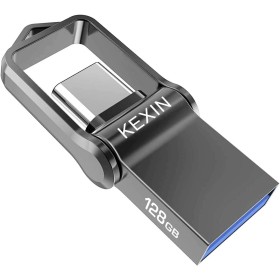 KEXIN USB Flash Drive 128GB 3.0 Type C USB Pendrive Metal Waterproof Shockproof Key USB Pendrive 2 in 1 Memory Stick U Disk OTG