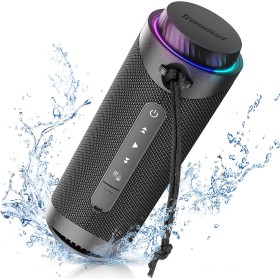 Tronsmart T7 Altavoz Portátil Bluetooth 5.3, Luces Led y Protección Agua IPX7, Graves Potentes con Sonido Stereo 360° de Alta