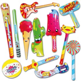 Lavatelli - Set de 12 Piezas Juegos inflables con asa, Varias Formas de 40 a 100 cm, Detalles cumpleaños niños, Gadgets Ideales