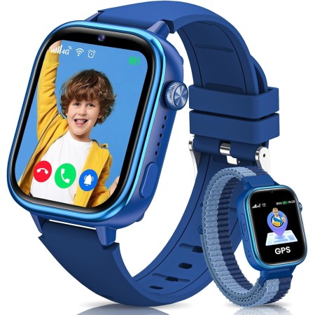 SWGOTA 4G Reloj Inteligente Niño, Smartwatch Niños con GPS, Ilamadas, Videollamadas, Mensajes, Modo Escuela, Función SOS, IP68
