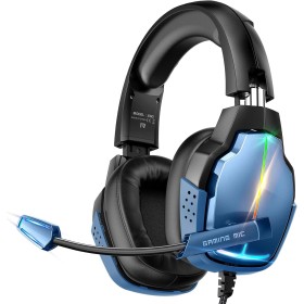 Tatybo Auriculares Gaming para Ps4 Ps5 PC Xboxone Switch, Cascos Gaming Estéreo con 90° Almohadillas Giratorias, Micrófono con