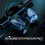 Tatybo Auriculares Gaming para Ps4 Ps5 PC Xboxone Switch, Cascos Gaming Estéreo con 90° Almohadillas Giratorias, Micrófono con