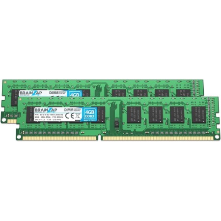 BRAINZAP Memoria RAM DDR3 de 8 GB (2 x 4 GB), DIMM PC3-8500U, 2Rx8, 1066 MHz, 1,5 V, CL7