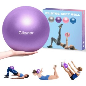 Cikyner Pelota Pilates Blanda, Pelota de Ejercicio pequeña 23-25cm Mini Pelota de Gimnasia con Pajita Inflable Adecuado para