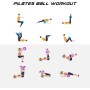 Cikyner Pelota Pilates Blanda, Pelota de Ejercicio pequeña 23-25cm Mini Pelota de Gimnasia con Pajita Inflable Adecuado para