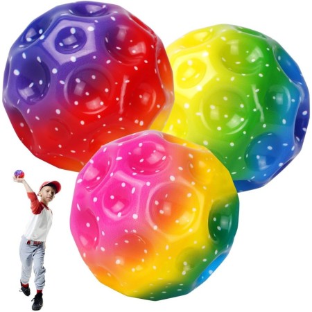 OSDUE 3PCS Pelota Que Rebota de Color, Pelota Saltarina de Espuma de PU Elástica Sólida, Pelota Que Rebota en Forma de Planeta,