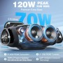 W-KING 120W PICO Altavoces Bluetooth Grande Portátiles con Super Bajo, 70W RMS Impermeable Speaker de Inalámbrico para Fiesta,