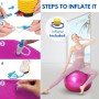 Pelota Yoga 45 cm. Pelota de Pilates Antideslizante. Pelota de Entrenamiento, Fitness, Equilibrio, Deporte. Pelota de PVC para