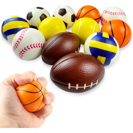 Pelota Espuma, 12 Piezas Pelota Antiestres Niños, Stress Ball, Pelotas Antiestres Adultos, Pelota Goma Espuma Adecuado para