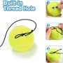 DAKLUNAR Juego de entrenador de tenis, tabla de base con 2 pelotas de rebote, herramienta de entrenamiento para entrenamiento de