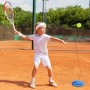 DAKLUNAR Juego de entrenador de tenis, tabla de base con 2 pelotas de rebote, herramienta de entrenamiento para entrenamiento de