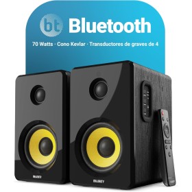 MAJORITY D40X Altavoces Autoamplificados | Bluetooth Monitores de Estudio | 70W Cono de Kevlar Altavoces HiFi | Activos Altavoz