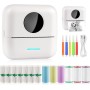 GuKKK Mini Impresora para Movil, Impresora Fotográfica, Portátil Impresora Termica, BT Inalámbrico Impresora Térmica con 13