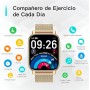 Popglory Reloj Inteligente Mujer, Smartwatch Con Llamadas, Presión Arterial, 100+ Deportes, Frecuencia Respiratoria, Cardíaca,