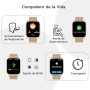 Popglory Reloj Inteligente Mujer, Smartwatch Con Llamadas, Presión Arterial, 100+ Deportes, Frecuencia Respiratoria, Cardíaca,