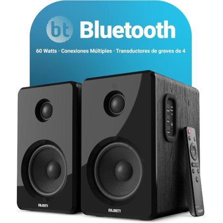 MAJORITY D40X Altavoces Autoamplificados | Bluetooth Monitores de Estudio | 70W Cono de Kevlar Altavoces HiFi | Activos Altavoz