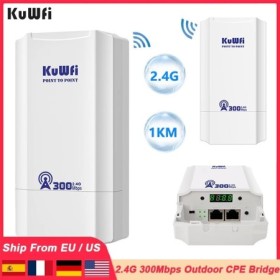 KuWFi 300Mbps puente CPE para exteriores 2,4 Ghz señal inalámbrica Wi-