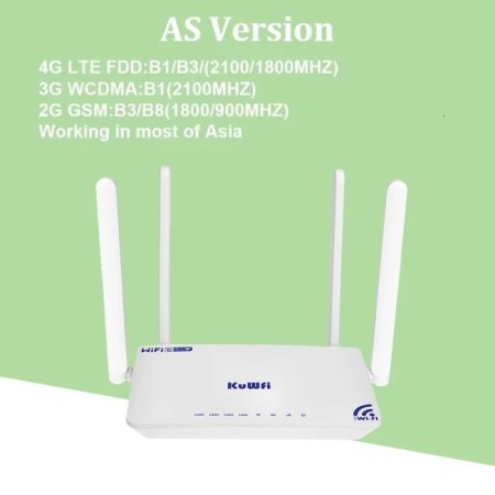 Enrutador WiFi KuWFi 4G LTE 300Mbps de alta velocidad 2,4G con ranura 