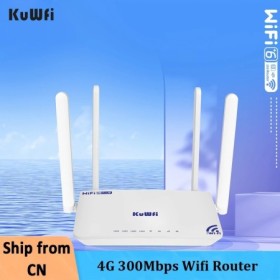 Enrutador WiFi KuWFi 4G LTE 300Mbps de alta velocidad 2,4G con ranura 