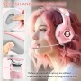 Cascos Gaming, Auriculares Gaming con Micrófono Rotatorio, Luz RGB, Premium Stereo, Orejeras Ligero Cómodo, para PS4 PS5 Xbox PC