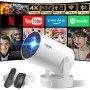 [Apps integradas & 2025 Upgraded] Mini Proyector con WiFi 6 Bluetooth 5.4 Support 4K 1080P Auto Keystone 180° Rotable Proyector