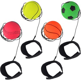 TNSLAND 4 pelotas de saltar con cuerda, bola con cuerda, bola de muñeca, bola con cuerda, bolas en cuerda elástica, bola de