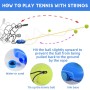 Funmo Juego de entrenador de tenis, tabla de base con 2 pelotas de rebote, banda de goma, pelota de entrenamiento, herramienta