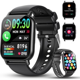 Reloj Inteligente Hombre Mujer, 1.85" Smartwatch con Llamadas y Diales Bluetooth, 112+ Modos Deportivos Reloj Monitor de Sueño,