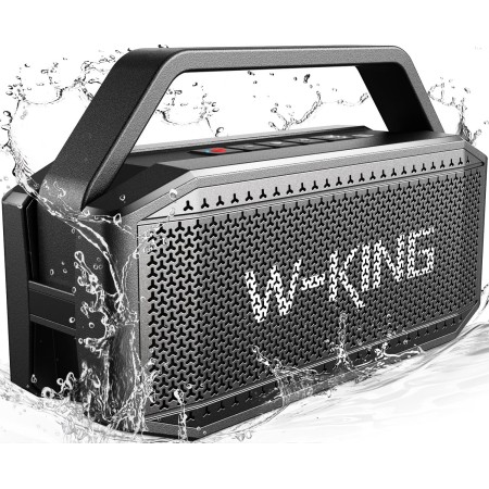 W-KING 100W MAX 60W RMS Altavoz Bluetooth Potente, Bajo Profundo, 40h de Reproducción, Portátil Exterior Impermeable Speaker
