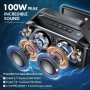 W-KING 100W MAX 60W RMS Altavoz Bluetooth Potente, Bajo Profundo, 40h de Reproducción, Portátil Exterior Impermeable Speaker