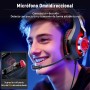 Tatybo Cascos Gaming, Auriculares Gaming con Graves Envolventes 3D, Micrófono Reducción De Ruido Y Almohadillas De Proteína,