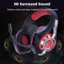 Tatybo Cascos Gaming, Auriculares Gaming con Graves Envolventes 3D, Micrófono Reducción De Ruido Y Almohadillas De Proteína,