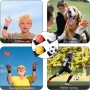 SHSHbuy Pelota de Retorno de Muñeca,4 Piezas Pelotas Elásticas para la Muñeca Pelotas,Pelota De Goma con Correa para La Muñeca