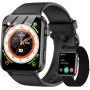 IOWODO Reloj Inteligente Hombre y Mujer, Smartwatch con 2 Correas, 1.85" Reloj Deporte con Función Llamadas y WhatsApp Mensajes