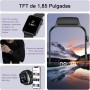 IOWODO Reloj Inteligente Hombre y Mujer, Smartwatch con 2 Correas, 1.85" Reloj Deporte con Función Llamadas y WhatsApp Mensajes