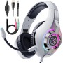 Tatybo Cascos Gaming, Auriculares Gaming con Graves Envolventes 3D, Micrófono Reducción De Ruido Y Almohadillas De Proteína,