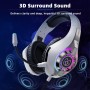 Tatybo Cascos Gaming, Auriculares Gaming con Graves Envolventes 3D, Micrófono Reducción De Ruido Y Almohadillas De Proteína,