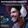 Tatybo Cascos Gaming, Auriculares Gaming con Graves Envolventes 3D, Micrófono Reducción De Ruido Y Almohadillas De Proteína,